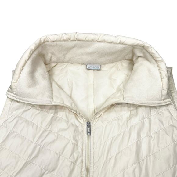 Columbia Womens 2XL Quilted Fleece Mix It Around Full Zip Ivory Vest - Picture 12 of 14